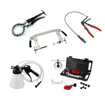 Autojack Mechanic Kit Brake Flaring Clutch Bleeder Radiator Pliers & Universal Vale Spring Compressor